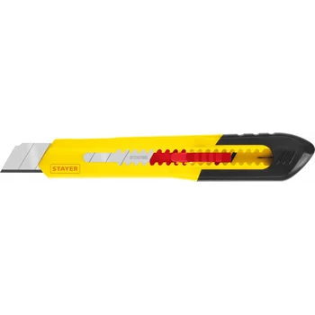 Нож STAYER из АБС пластика QUICK-18, сегмент. лезвия 18 мм