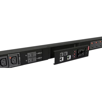 Блок розеток интеллектуальный iPDU-6024: ZeroUnit, 400V, 16А, in IEC60309 3P+N+E, out (24) C13 с фиксацией e-lock