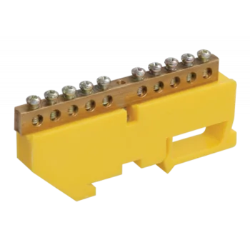 Шина PE "земля" на DIN-изол. ШНИ-6х9-10-Д-Ж ИЭК YNN10-69-10D-K05