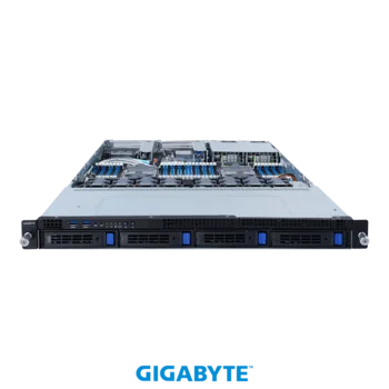 Платформа Gigabyte 1U R182-340, До двух процессоров Intel Xeon Scalable Gen3, DDR4, 4x3,5" HDD SATA, 2x1000Base-T
