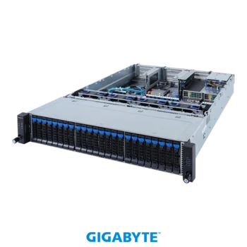 Платформа Gigabyte 2U R282-2O0, До двух процессоров Intel Xeon Scalable Gen3, DDR4, 24x2,5" HDD SATA/SAS, 2x1000Base-T