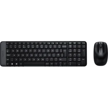 Клавиатура + мышь Logitech MK220 клав:черный мышь:черный USB беспроводная (920-003161)