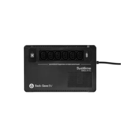 ИБП Back-Save BV Systeme Electric 800 ВА, автоматическая регулировка напряжения, 6 розеток С13, 230 В, 1 USB Type-A