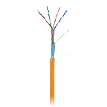 Кабель NETLAN F/UTP 4 пары, Кат.5e (Класс D), 100МГц, одножильный, BC (чистая медь), внутренний, LSZH нг(B)-HF, оранжевый, 305м