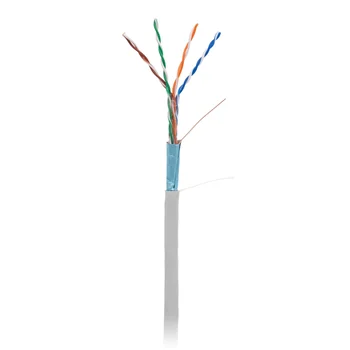 Кабель NETLAN F/UTP 4 пары, Кат.5e (Класс D), 100МГц, одножильный, BC (чистая медь), внутренний, PVC нг(B), серый, 305м