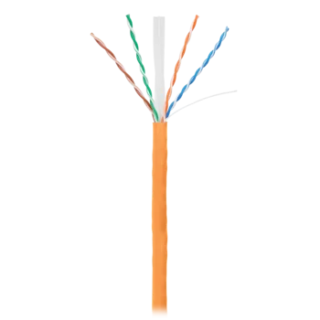 Кабель NETLAN U/UTP 4 пары, Кат.6 (Класс E), 250МГц, одножильный, BC (чистая медь), внутренний, LSZH нг(B)-HF, оранжевый, 305м