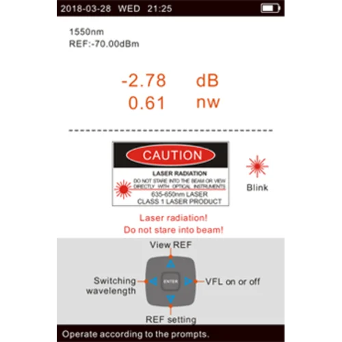Оптический рефлектометр KIWI-7300 (1310/1550нм, 22/20дБ, PM, VFL)