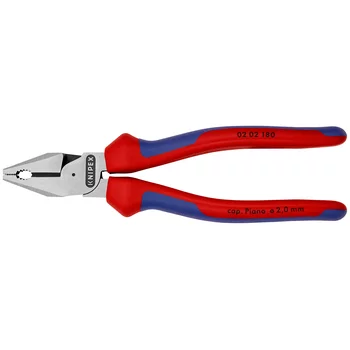 Плоскогубцы комб. особ. мощн., рез: провол. твёрд. d 2.5 мм, роял. струна d 2 мм, кабель d 11.5 мм, L-180 мм, чёрн., 2-к ручки KN-0202180