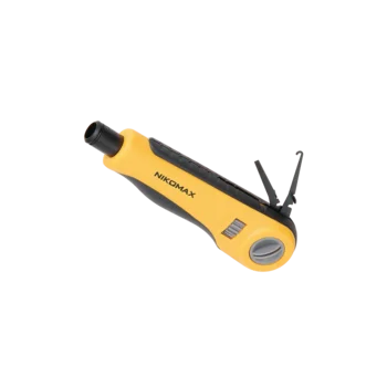 Инструмент NIKOMAX для заделки витоИнструмент NIKOMAX для заделки витой пары, ударного типа, 2 уровня регулировки силы удара, крепление Twist-Lock, бе