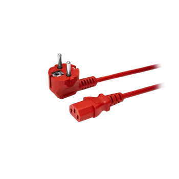 Кабель питания EU-Schuko/IEC320-C13, 220B, 10А, 1.8м, красный (для резервного питания)