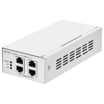 PoE инжектор неуправляемый PI-300-2, 2x10/100/1000BASE-T 802.3af&at, PoE бюджет 60Вт