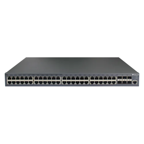 Управляемый коммутатор уровня 3 BDCOM S3900-48T6X, 48x 10/100/1000Base-T, 6x 1/10GE SFP+, Hot Swap БП 1+1, в комплекте 1x PSU ~220VAC