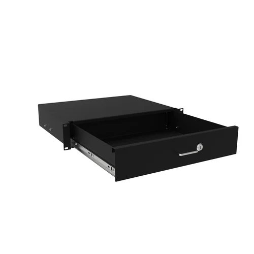 Выдвижной ящик для документов глубиной 355мм, высота 2U, цвет-черный (SNR-CASE-355-2U-B)