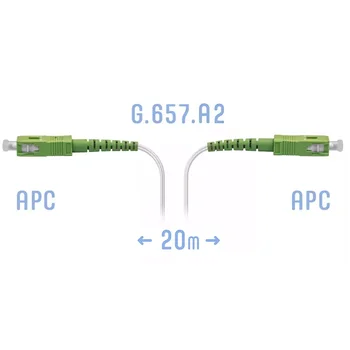 Патчкорд оптический FTTH SC/APC, кабель 604-02-01W, 20 метров