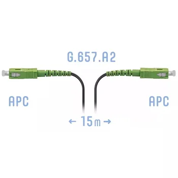 Патчкорд оптический FTTH SC/APC, кабель 604-04-01, 15 метров