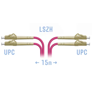 Патчкорд оптический LC/UPC-LC/UPC MM (OM4) Duplex 15 метров