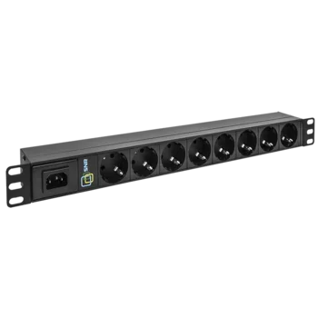 Блок электрических розеток на 8 гнезд Schuko, без шнура питания с вилкой C14