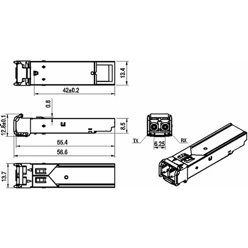 Модуль SFP+ CWDM оптический, дальность до 10км (10dB), 1490нм