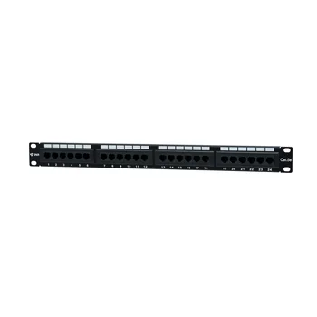 Коммутационная панель SNR, 19" неэкранированная, 1U, 24 порта, cat.5e, горизонтальная заделка