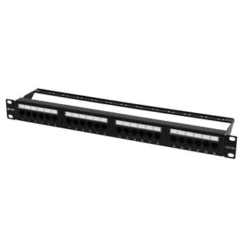 Коммутационная панель SNR, 19" неэкранированная, 1U, 24 порта, cat.5e, горизонтальная заделка