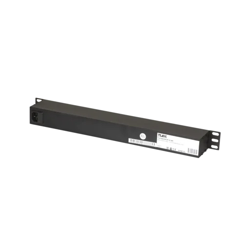 Блок электрических розеток TLK, 19", 9 гнезд "евророзетка", макс. нагрузка 10 А, без шнура питания, вход С14 + предохранитель 10 А, метал. корпус