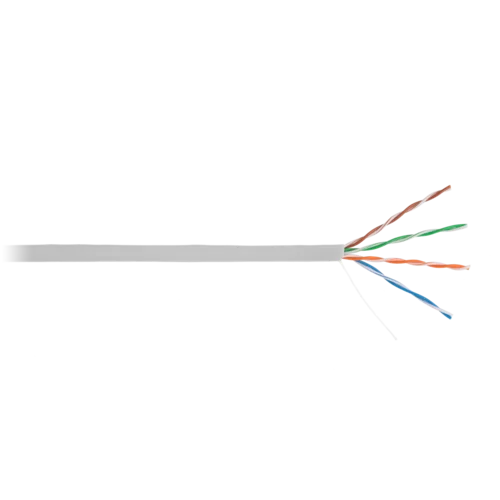 Кабель ULAN U/UTP 4 пары, Кат.5e, 100МГц, одножильный, BC (чистая медь), внутренний, PVC нг(B), серый, 305м